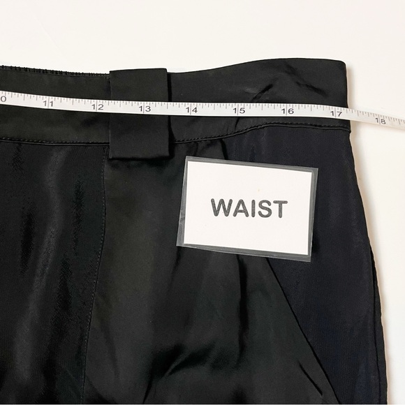 Good American Semi Sheer Trousers 4 XL black lightweight‎ pants satin pockets - Picture 10 of 14